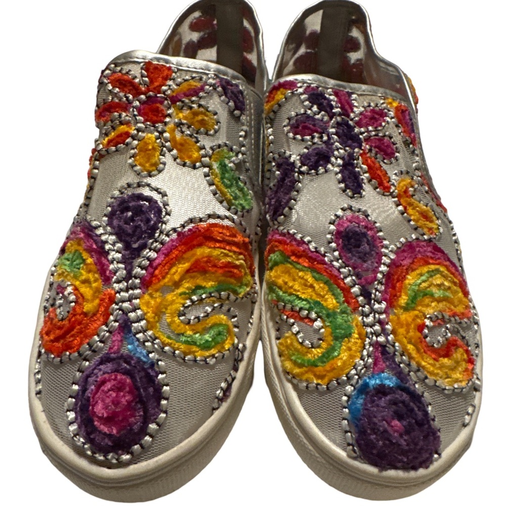 Wanted Red and Orange Slip-On Sneakers Vibrant Canvas Design